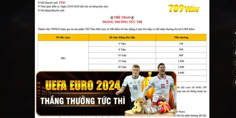 Thắng Euro nhiều thưởng càng lớn